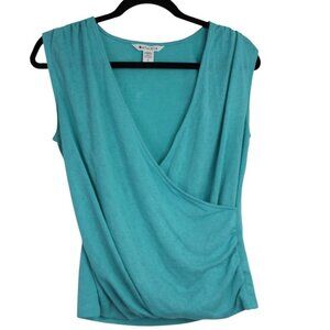 Athleta Breezy Wrap Athleisure V-Neck Tank Top Small Turquoise Blue
